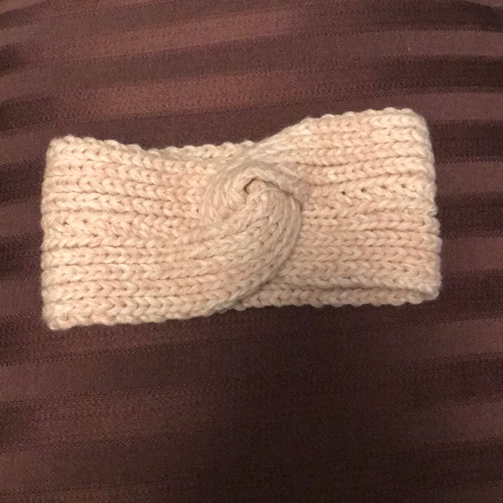Winter pink crochet head band